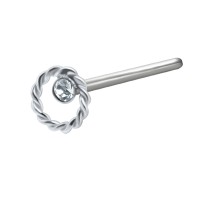 Ring in Stone Silver Straight Nose Stud NSKA-645